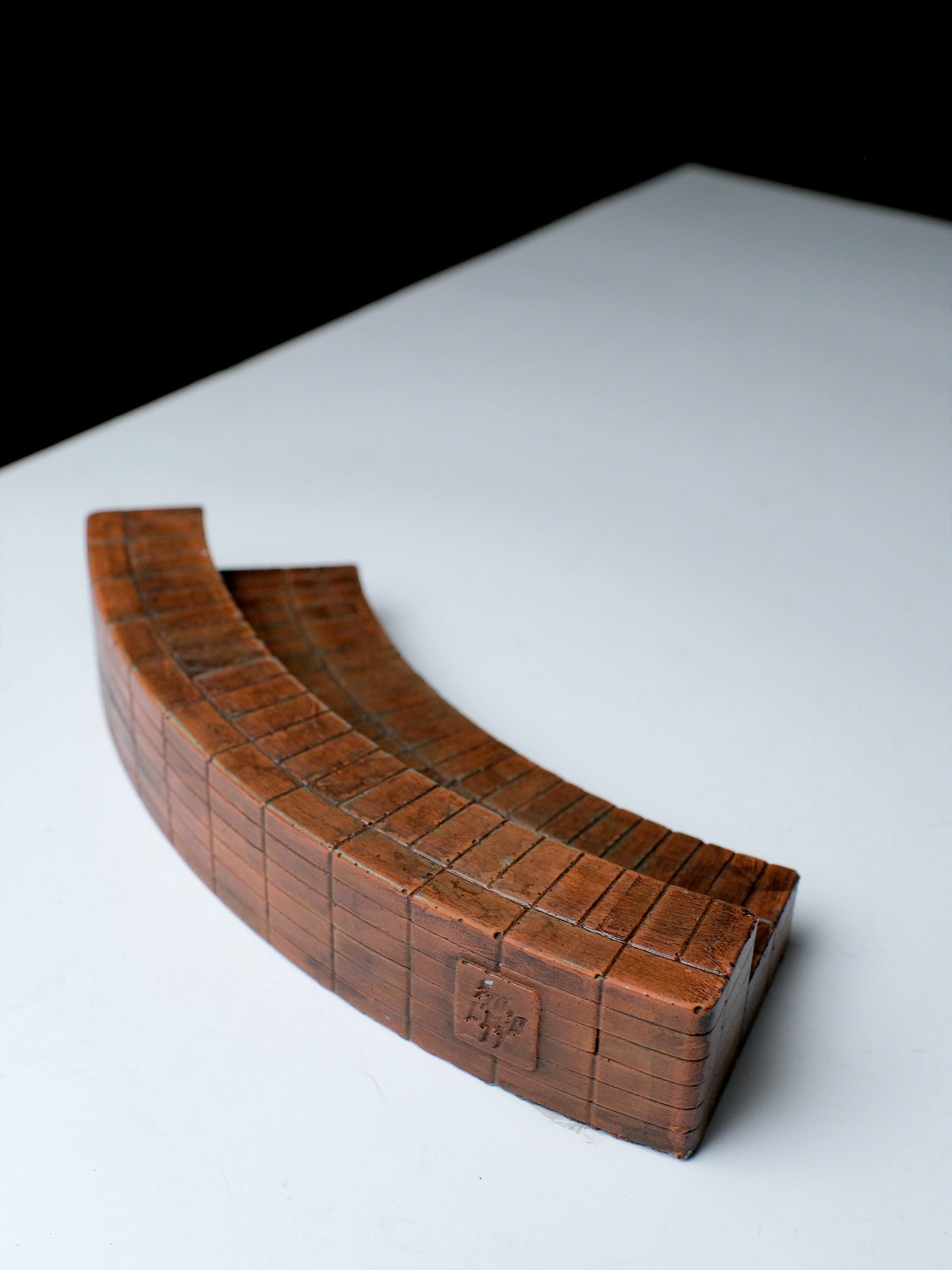 [LIMITED RUN] Curve Brick Bench (CBB) Concrete Fingerboard Obstacle, WRECKED BRICK WASH