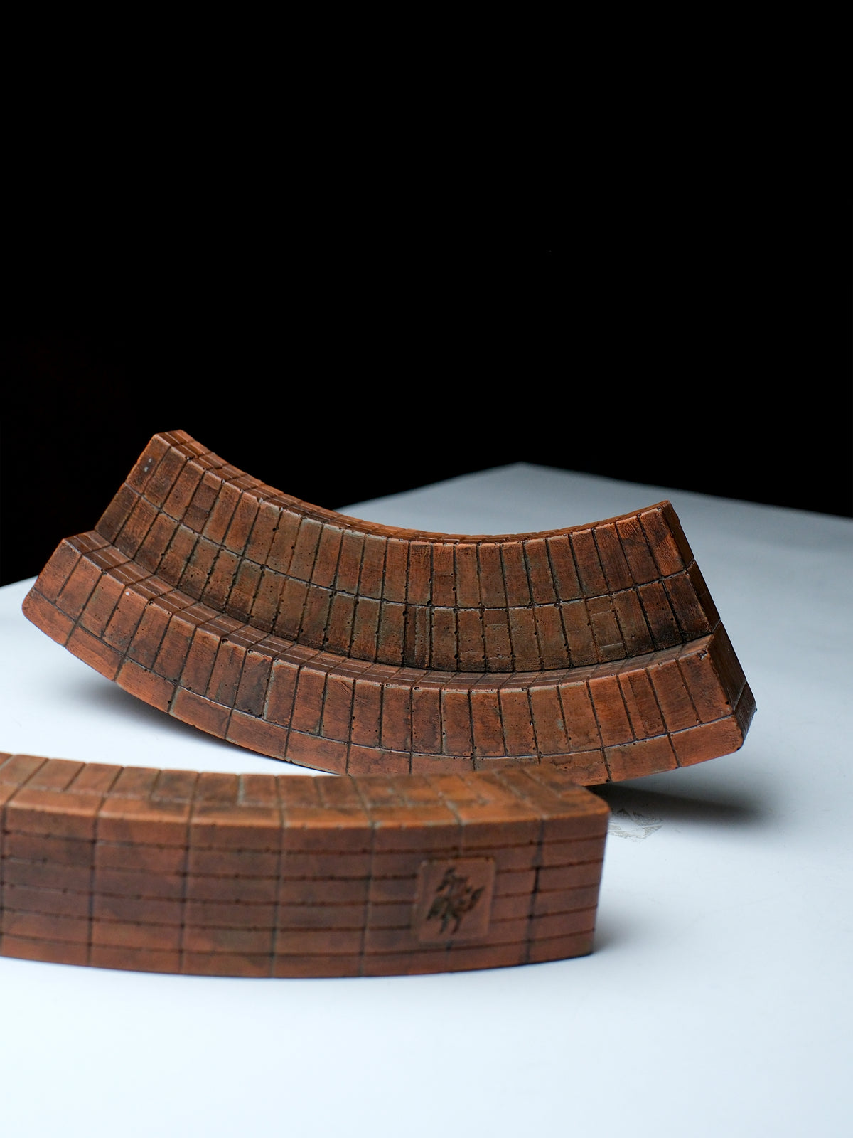 [LIMITED RUN] Curve Brick Bench (CBB) Concrete Fingerboard Obstacle, WRECKED BRICK WASH