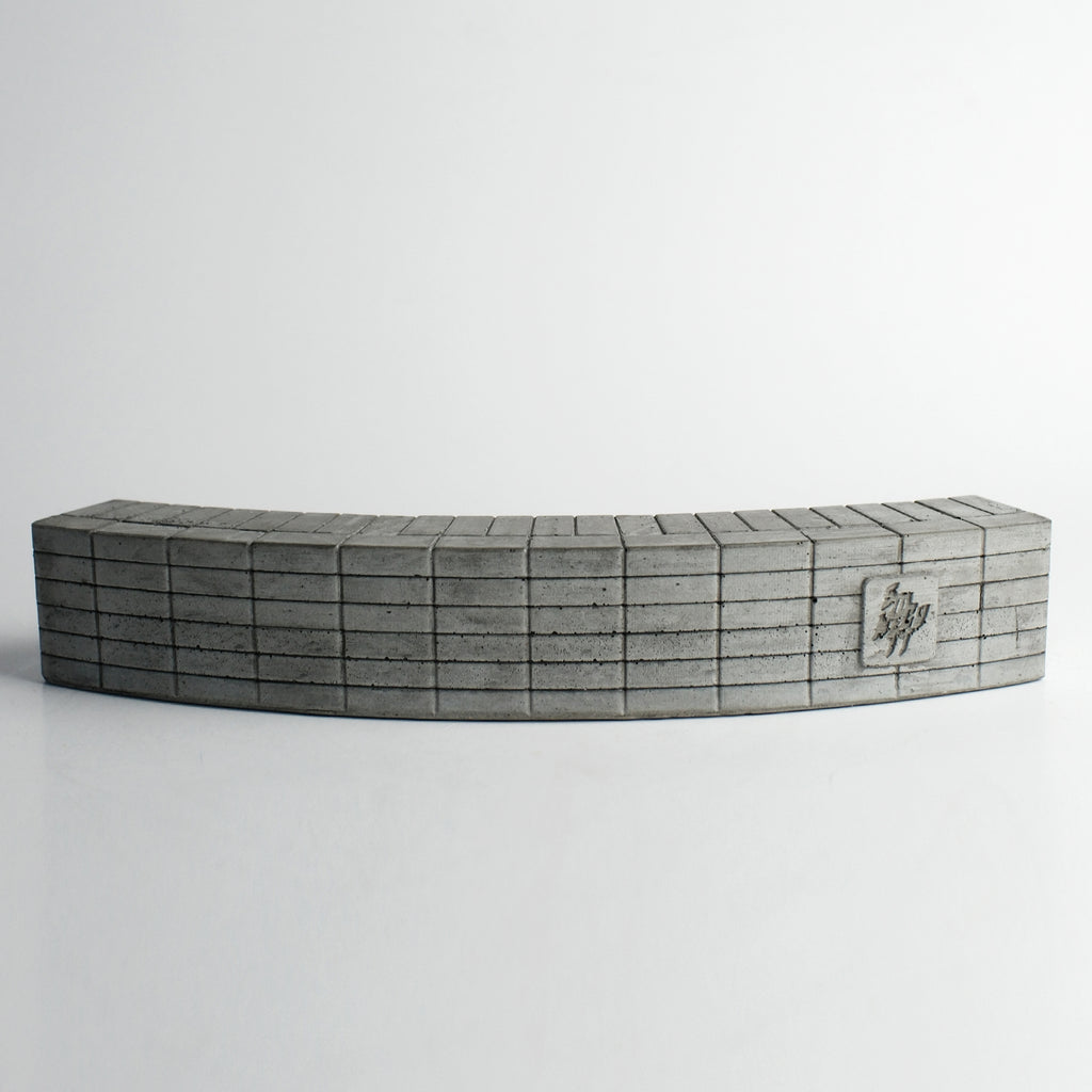 Curve Brick Bench (CBB) Concrete Fingerboard Obstacle, Natural Wash Relic
