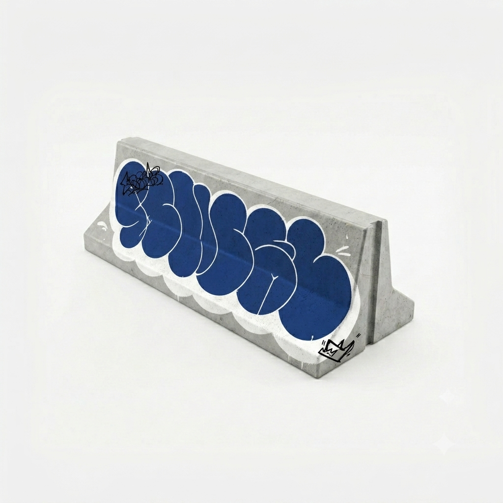 STCT Jersey Barrier - Concrete Fingerboard Obstacle (Graffiti by Whut - CRISIS)