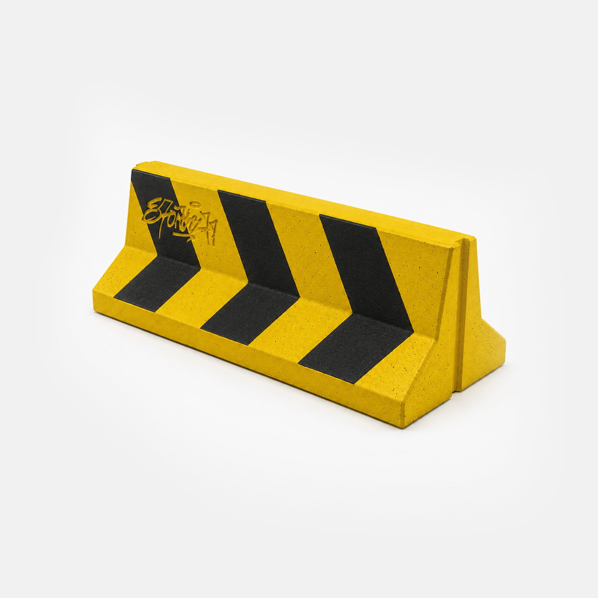JB Jersey Barrier Concrete Fingerboard Obstacle, Yellow Black Stripe